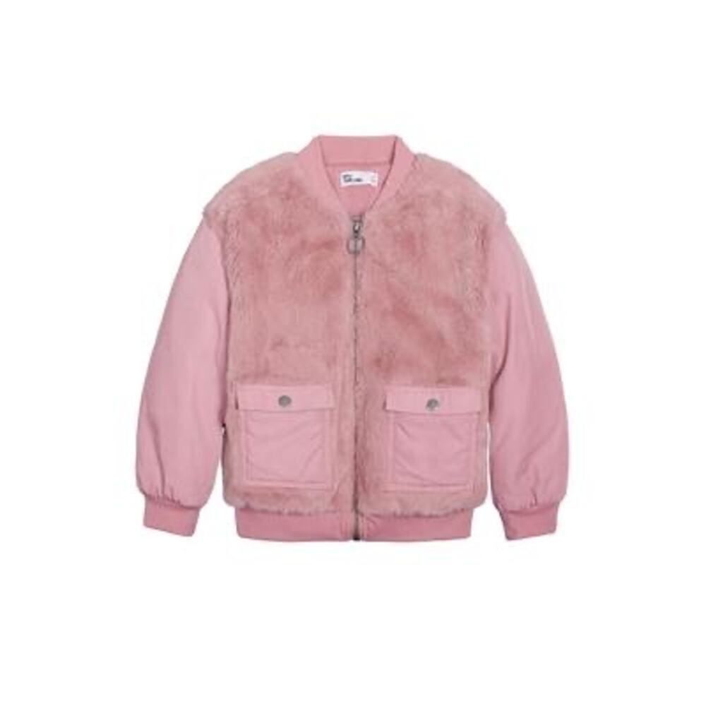 Epic Threads Girls Faux Fur Bomber Jacket Foxglove Size 3T/3‎